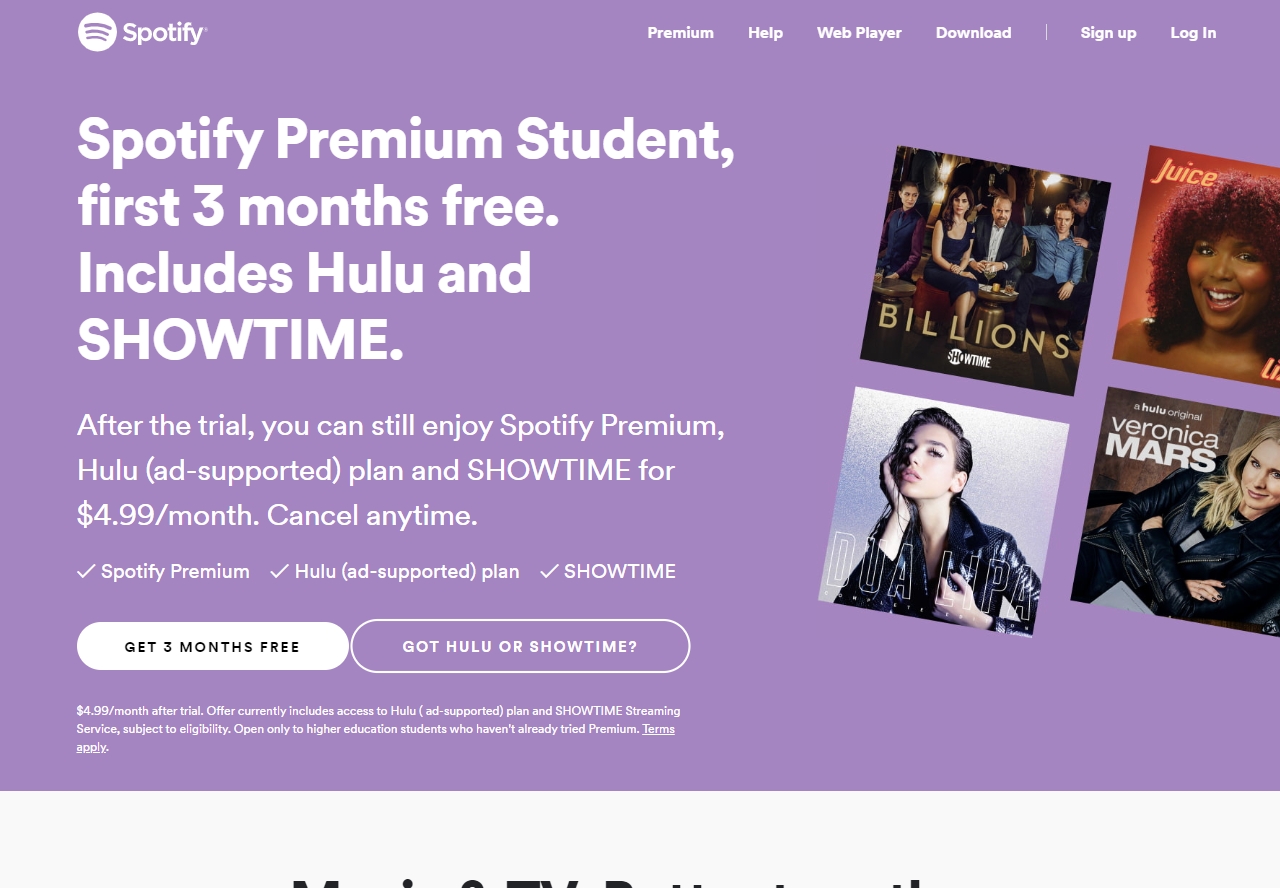 spotify premium student price