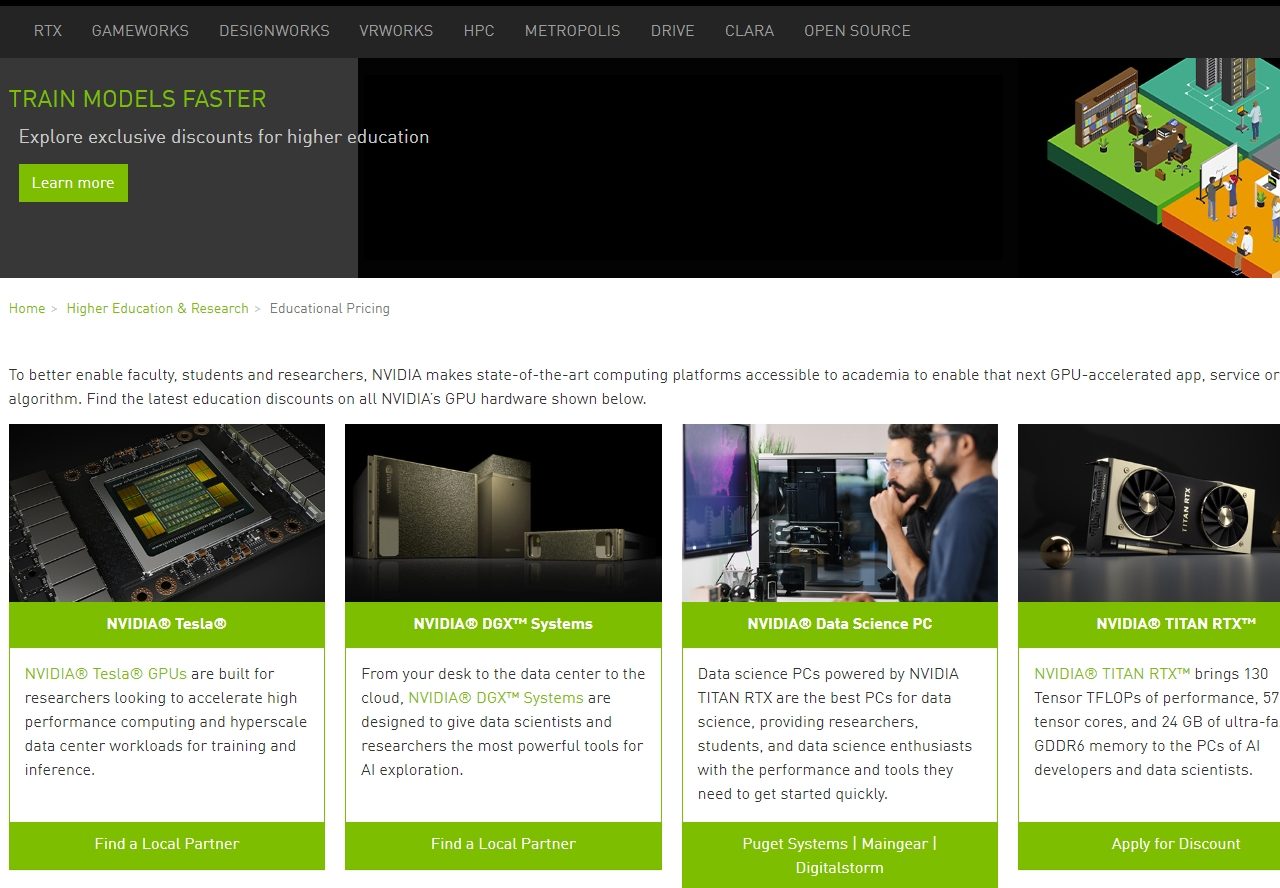 NVIDIA Educational Discounts